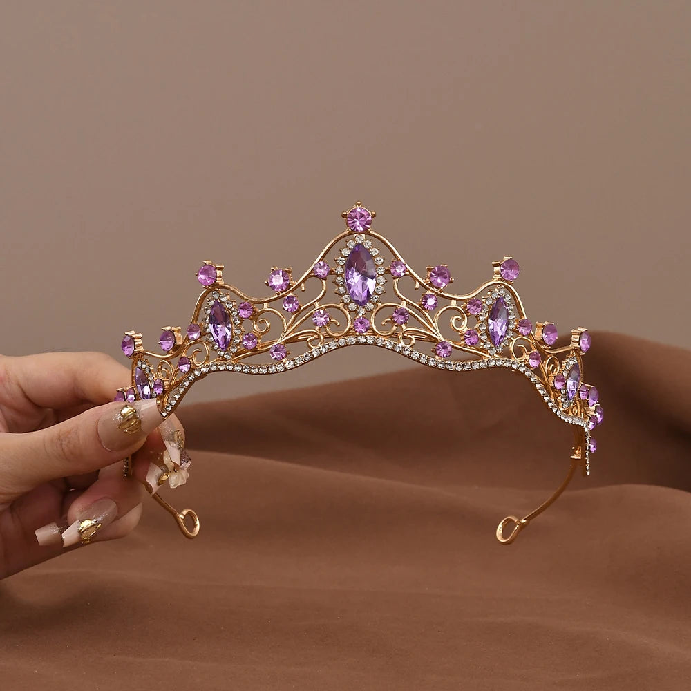Princess Queen Vintage Baroque Crystal Crown Rhinestone Tiara For Women Bridal Weeding Party Prom Jewelry Hair Accessories