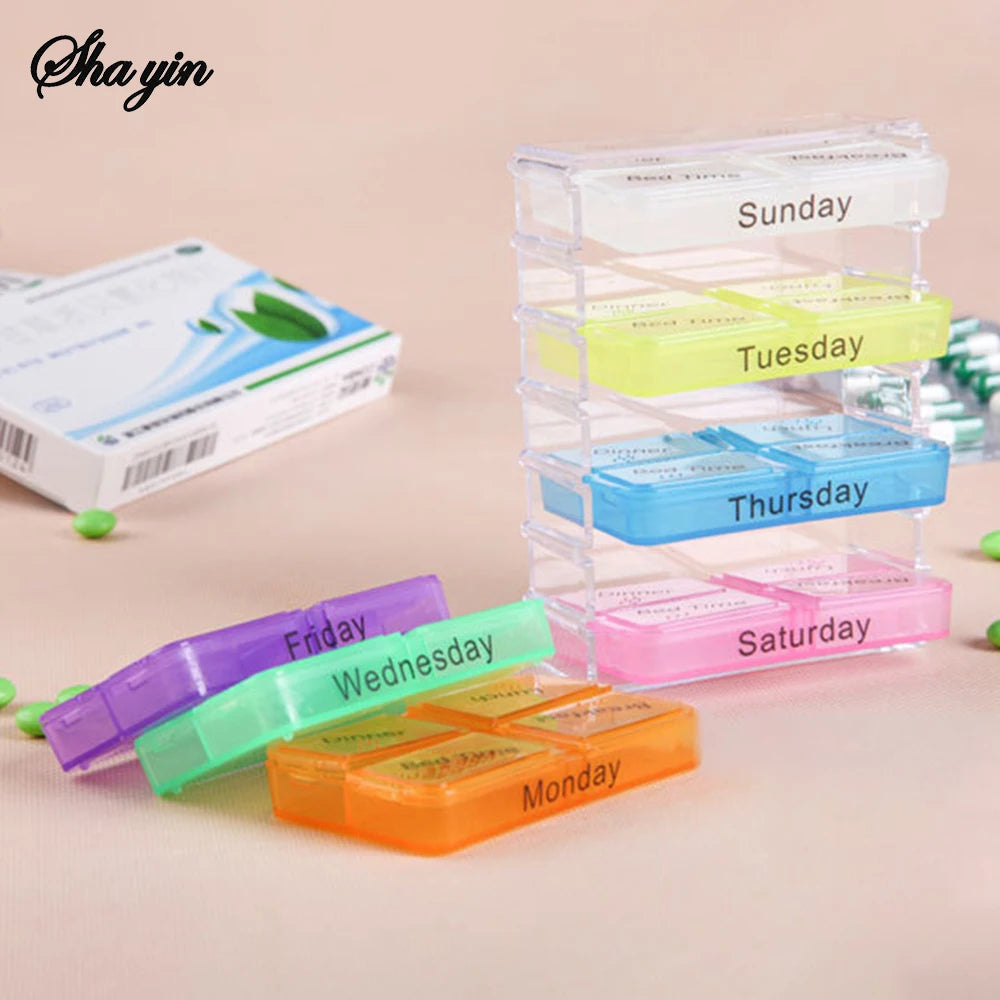 28 Compartment Plastic Medicine Box Drawer Style Organizer for Home Health Care Storage medicine organizer shelf
