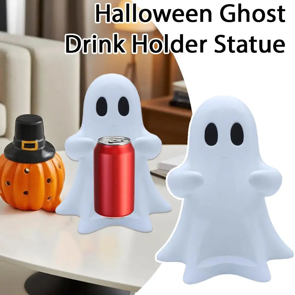 2025 New Halloween Ghost 3D Drink Holder Statue - Cute Spooky Desktop Organizer For Office Home Decoration Gifts R5C2
