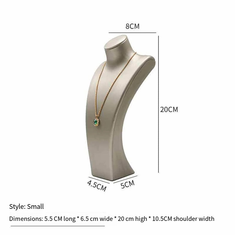 PU Leather Jewelry Display Stand,Luxury Portrait Neck Bust Model for Necklace Pendant Rack, Photo Props & Shop Display Organizer