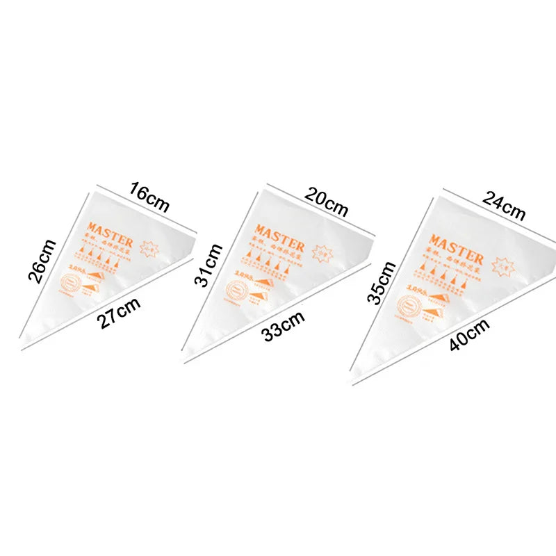 100pcs/lot Disposable Pastry Bag Transparent Plastic Household Kitchen Cake Decoration Cream DIY Tools Cookie Piping Bags