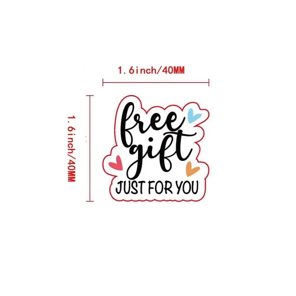 120pcs Just for You Free Labels Stickers Gift Thank You Small Business Stickers Irregular Shape Handmade Label for Packaging
