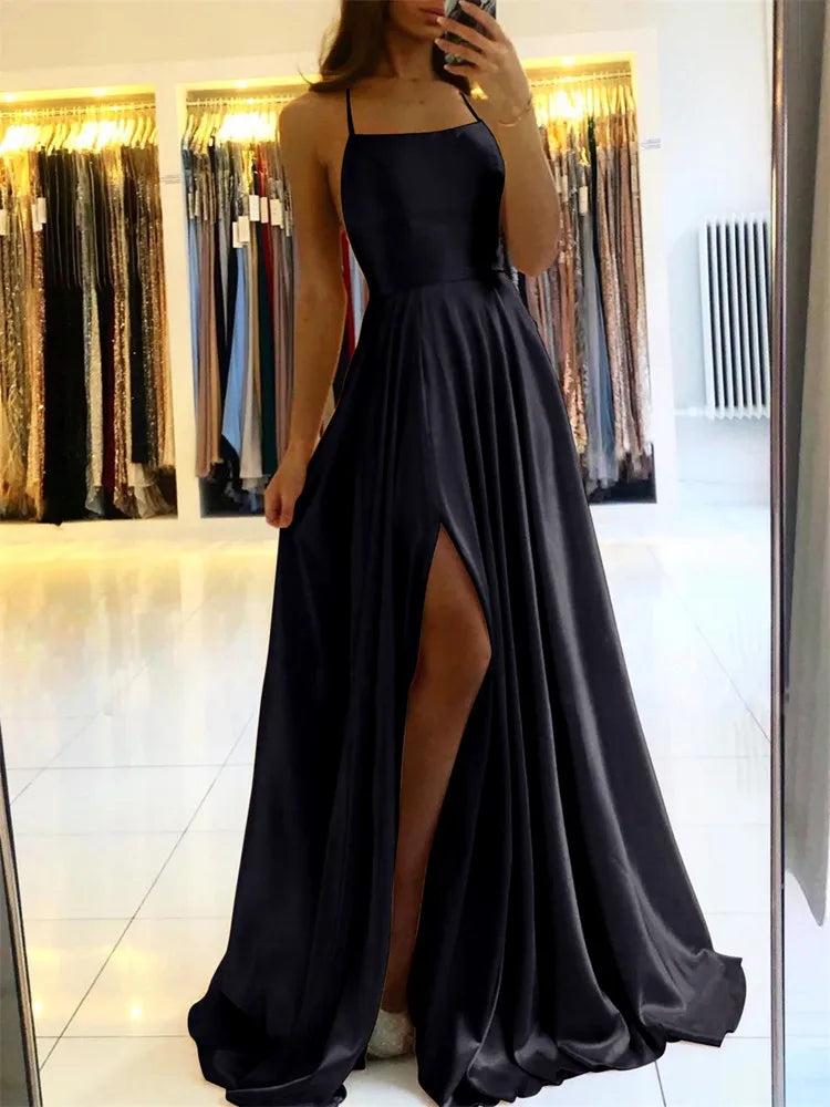 perfect party satin maxi dress