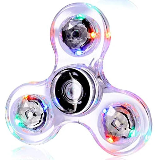 Crystal Luminous LED light Fidget Spinner Hand Top Spinners Glow in Dark EDC Stress Relief Toys Kinetic Gyroscope for Children