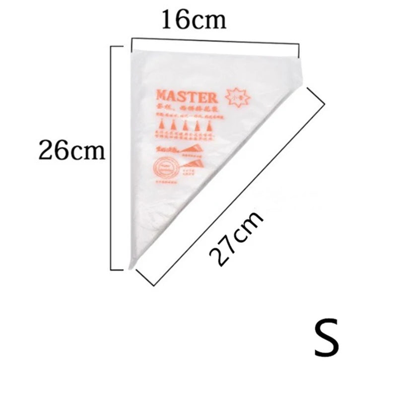 100pcs/lot Disposable Pastry Bag Transparent Plastic Household Kitchen Cake Decoration Cream DIY Tools Cookie Piping Bags