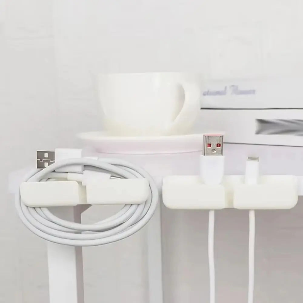 3Pcs Plastic Cable Organizer Clips Self-Adhesive Fixed Cord Management Holder Space-saving Cable Clamp Home Office Desktop