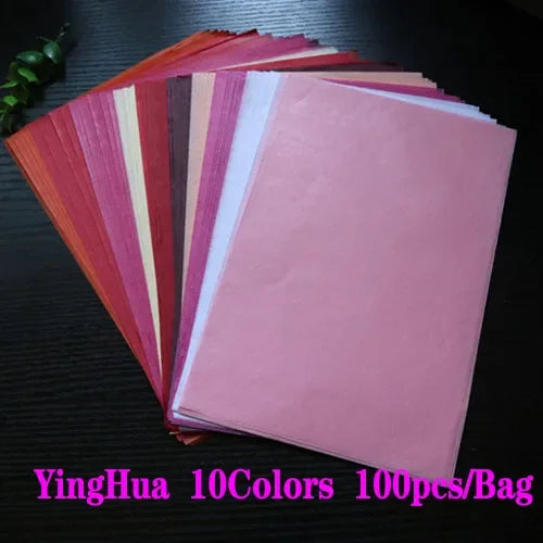 100sheets A5 Wrapping Paper Retro Multicolor Tissue Paper Bookmark Gift Wrapping Papers Floral Gift Packaging Material 14*21CM