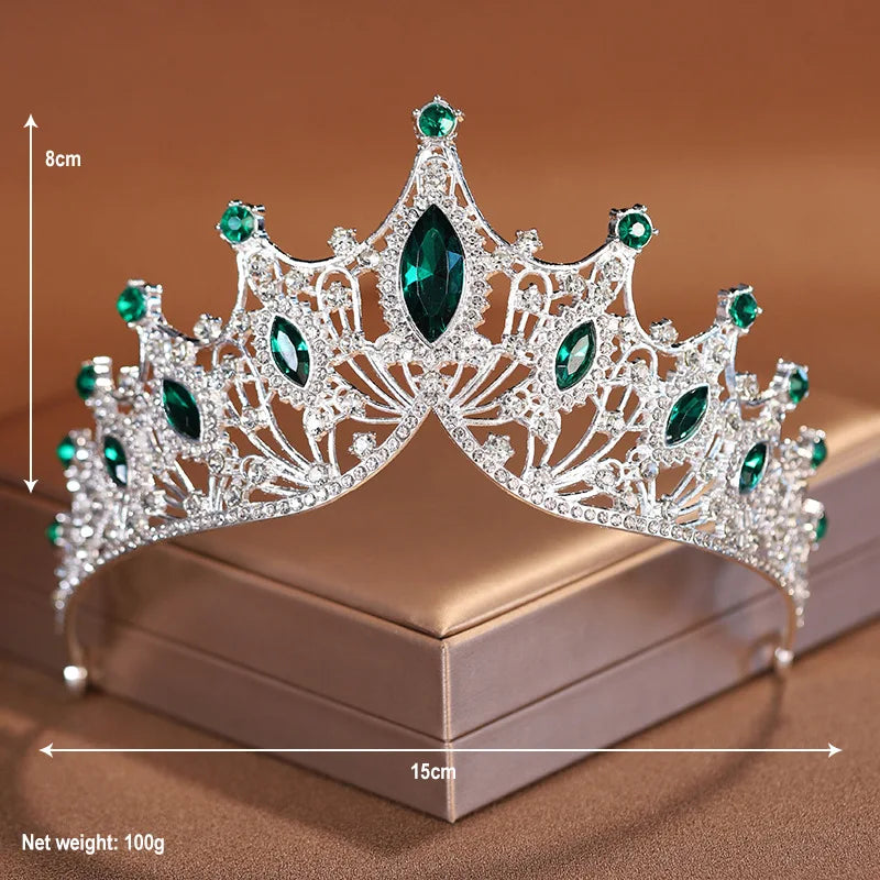 Bridal Headwear Noble Dazzling Silver-Colour Ladies' Crystal Crown Rhinestone Tiara Designed For Wedding Party