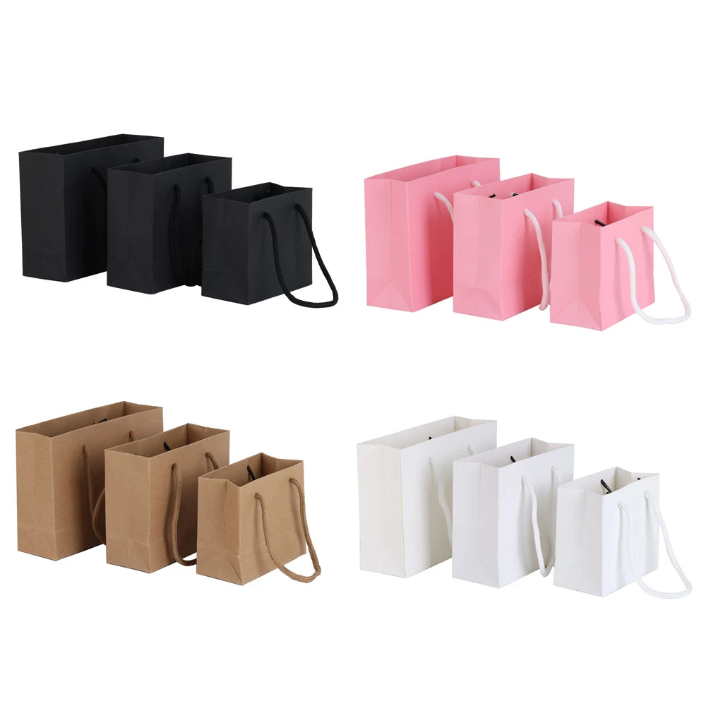 10Pcs Simple Portable Gift bag Hardpaper Bag Jewelry Packaging Paper Bag Business Wholesale Gift Bag