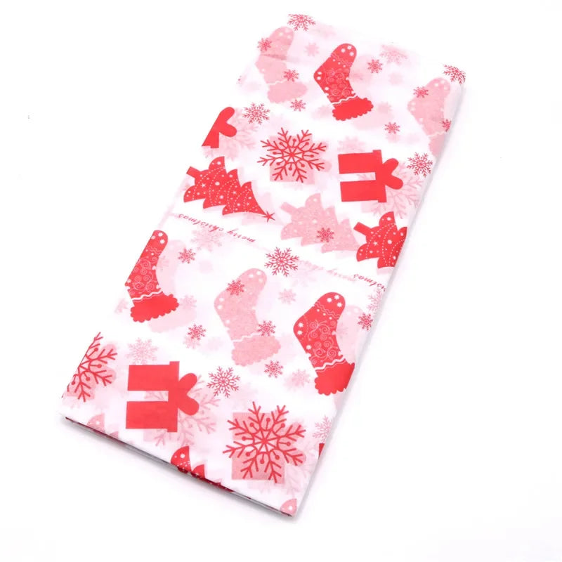 10Pcs/bag Snowflake Print Wrapping Tissue Paper 50*66 Cm Christmas New Year Xmas Party Wedding Flowers Packaging Supplies