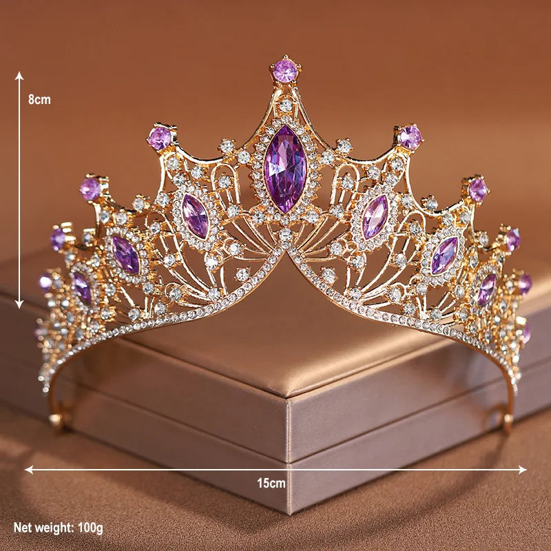 Bridal Headwear Noble Dazzling Silver-Colour Ladies' Crystal Crown Rhinestone Tiara Designed For Wedding Party