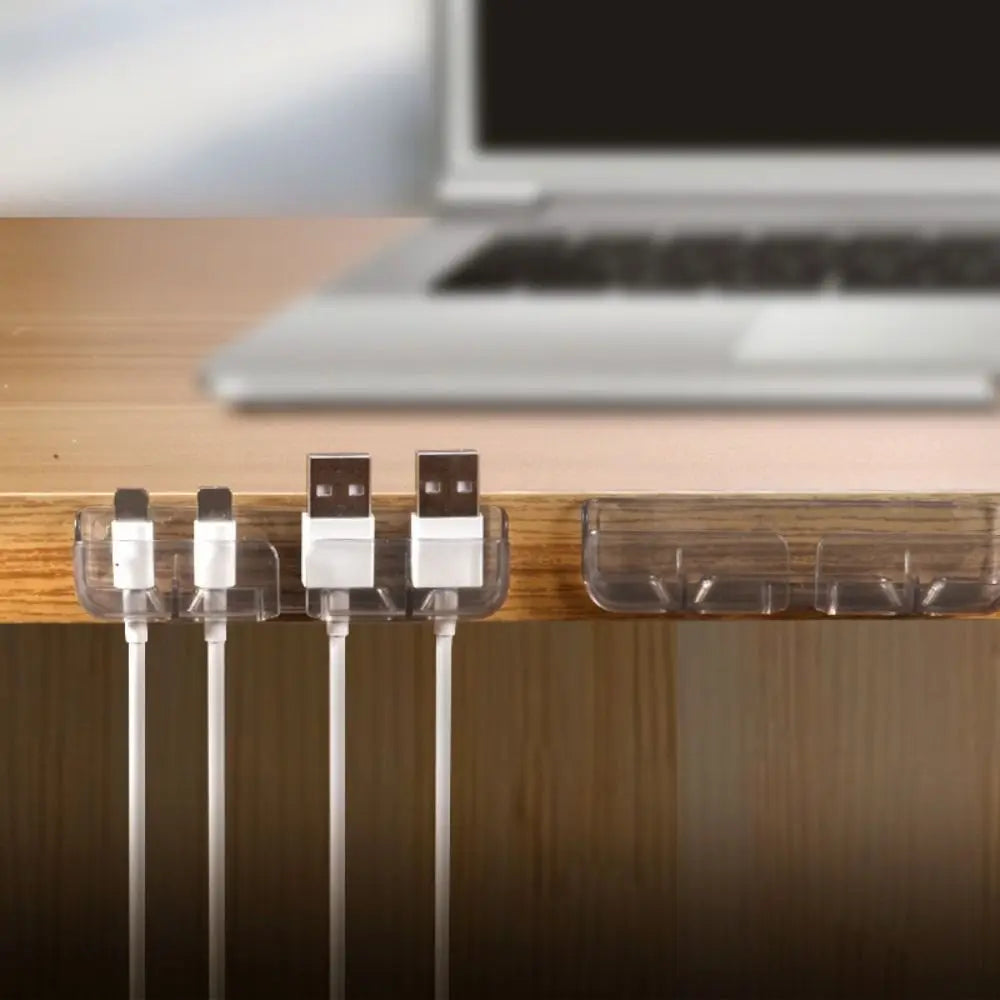 3Pcs Plastic Cable Organizer Clips Self-Adhesive Fixed Cord Management Holder Space-saving Cable Clamp Home Office Desktop
