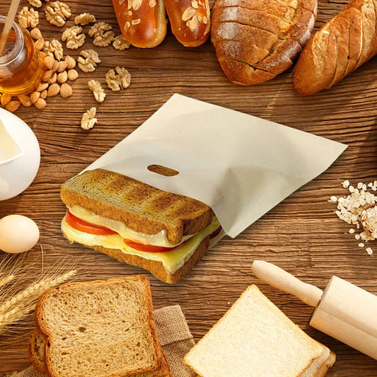5/10pcs Reusable Toaster Bag Non Stick Bread Bag Sandwich Bags Fiberglass Toast Microwave Heating Pastry Tools
