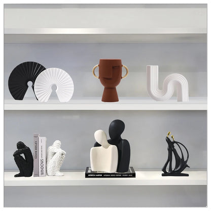 Nordic Luxury Abstract Sculpture Office Decoration Cabinet Bookcase