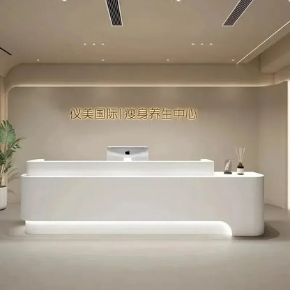 Checkout Beauty Salon Reception Desks Counter Podium Front Desk Spa Luxury Escritorios De Oficina Modernos Shop Furniture