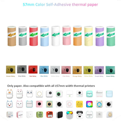 Thermal Mini Printer Portable Inkless Sticker Cut Small Pocket Printer