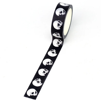 NEW 1PC 10M Deco Halloween Ghosts Skull Spider Web BW Washi Tape Set for Scrapbooking Journaling Masking Tape Cute Stationery