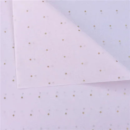 10 Sheets/lot 50*70 Cm Gift Wrapping Paper DIY Handmade Craft Star Love Dot Pattern Tissue Paper  Floral Packaging Material