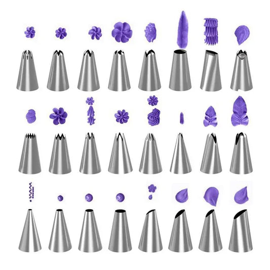 Stainless Steel Cake Decorating Tool Kit Russian Tulip Icing Piping Nozzles Pastry Bags Cream Scraper Set Baking Decor Supplies