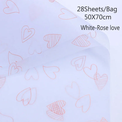 500*700 MM Gift Wrapping Paper DIY Handmade Craft Star Love Dot Pattern Tissue Paper 28 Sheets/lot Floral Packaging Material