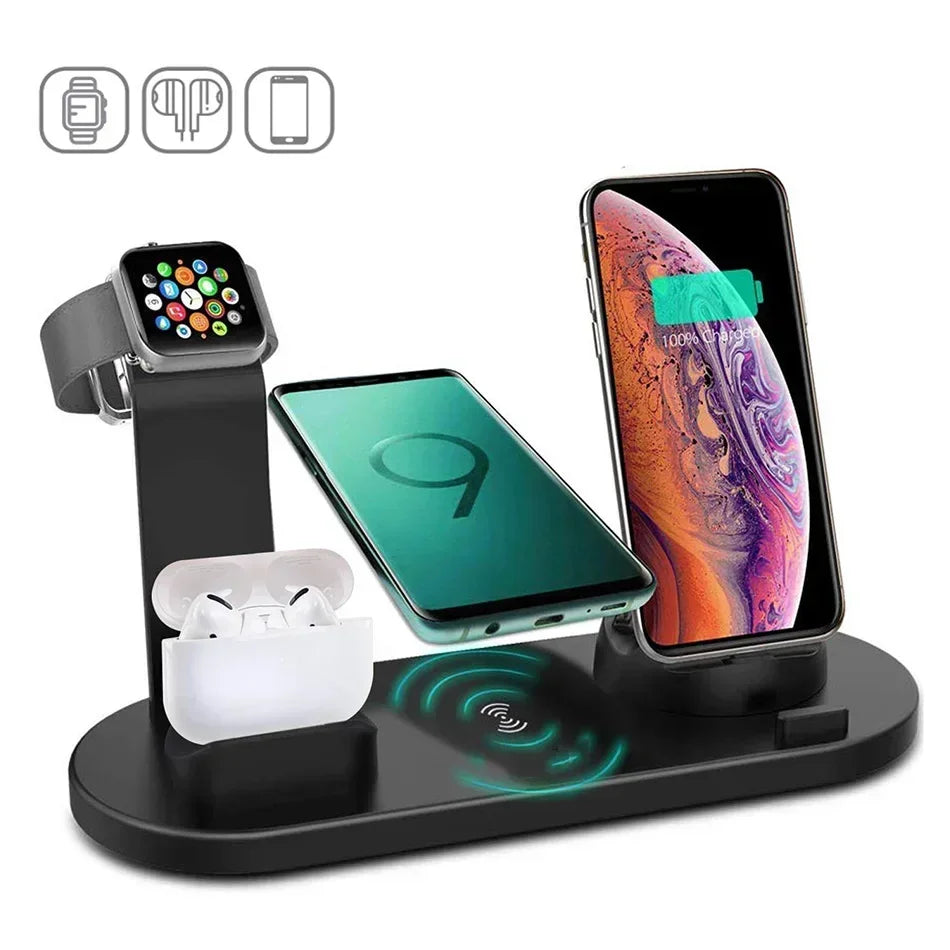 100W 7 in 1 Wireless Charger Stand Pad For iPhone 15 14 13 12 11 XR Apple Watch Airpods Pro iWatch 9 8 7 Fast Charging Station