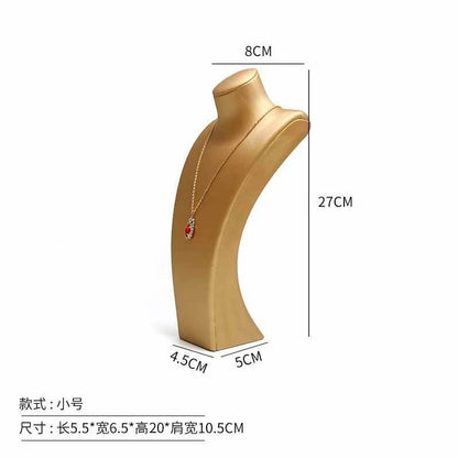 PU Leather Jewelry Display Stand,Luxury Portrait Neck Bust Model for Necklace Pendant Rack, Photo Props & Shop Display Organizer