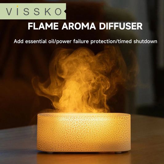 Vissko Flame Aroma Diffuser RGB Air Humidifier Ultrasonic Cool Mist