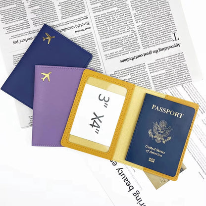 Personalize Initials Passport Holder Gold Airplane Travel Accessory Cover Custom Name Wedding Gift Company Logo Passport Sleeve