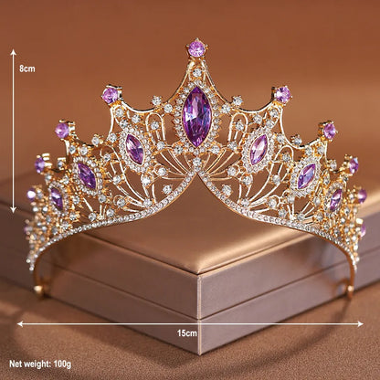 Bridal Headwear Noble Dazzling Silver-Colour Ladies' Crystal Crown Rhinestone Tiara Designed For Wedding Party