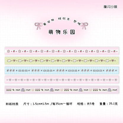 5 roll/lot Cute Girl Heart Washi Tape Sweet Cool Scrapbooking Journal Decorative Adhesive Tapes DIY Material Sticker Stationery