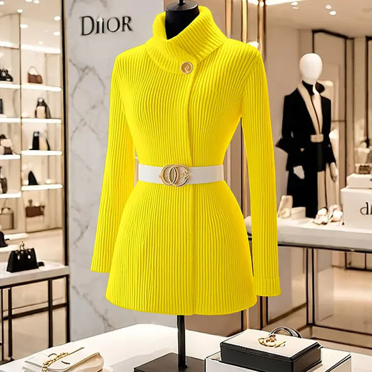 Unique Super Good-Looking Slim Celebrity Ladies Chic Sweater Tops 2025 Autumn Winter New Knitted Sweater Women's Outer Wear