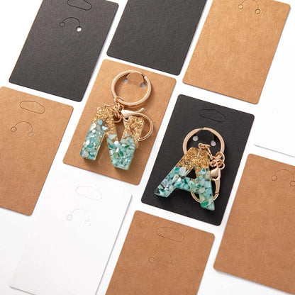 50pcs Keychain Display Card Key Ring for Keyring Jewelry Exhibitor Store Organizer Small Business Orders Packaging Supplies