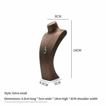 PU Leather Jewelry Display Stand,Luxury Portrait Neck Bust Model for Necklace Pendant Rack, Photo Props & Shop Display Organizer