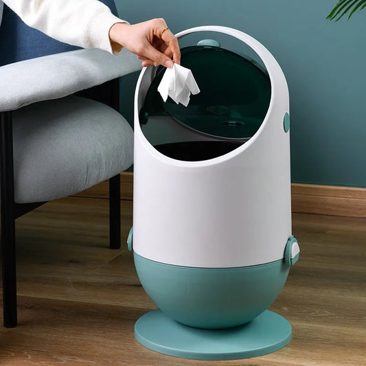 Bin Household Light Luxury Creative Bathroom Kitchen Covered Waste Bin Living Room Sanitary Paper Towel Toilet Storage Basket