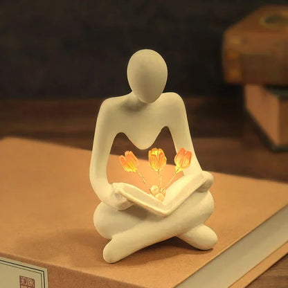 Desktop Ornaments Abstract Figure Statue Tulip Lamp