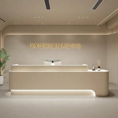 Checkout Beauty Salon Reception Desks Counter Podium Front Desk Spa Luxury Escritorios De Oficina Modernos Shop Furniture