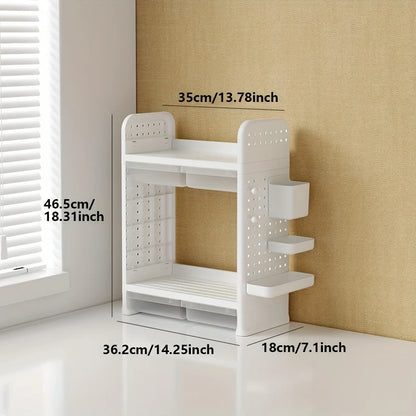 White Double-layer Desktop Storage Organizer