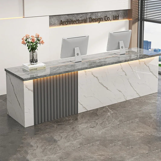 Modern White Reception Desks Nordic Design Bar Beauty Salon Reception Desks Checkout Mostrador Negocio Commercial Furniture