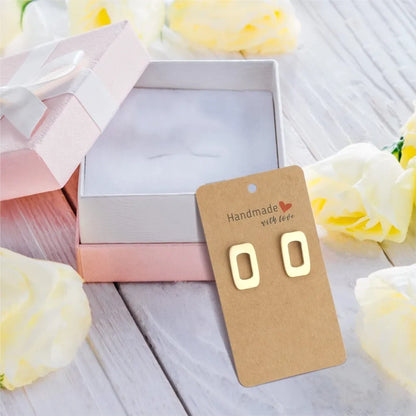 50pcs 5x9cm Earring Display Cards Handmade with Love Holders for Ear Stud Jewelry Selling Small Business Packaging Supplies