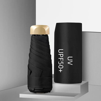 Mini Pocket Umbrella Portable Small Travel Rain Parasol Vinyl Folding Sun Shade Rainproof Umbrella UPF50+ Capsule Umbrellas
