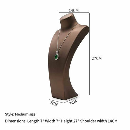 PU Leather Jewelry Display Stand,Luxury Portrait Neck Bust Model for Necklace Pendant Rack, Photo Props & Shop Display Organizer