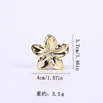 Fashionable Simple Shiny Egg-Shaped Flower Hair Clip，Ladies、Girls Party Hair Accessories 4cm