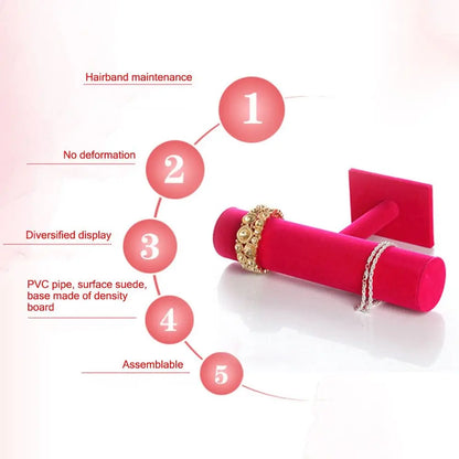 6 Colors Upright Velvet Bracelet Chain Watch Upright Display Rack Jewelry Organizer Hard Jewelry Display Stand Holder