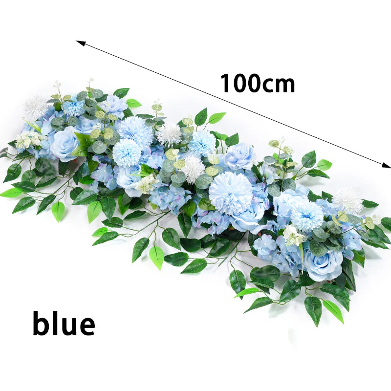100cm DIY Wedding Flower Wall Decor Arrangement Supplies Silk Peony Rose Artificial Flower Row Decoration Wedding Arch Backdrop