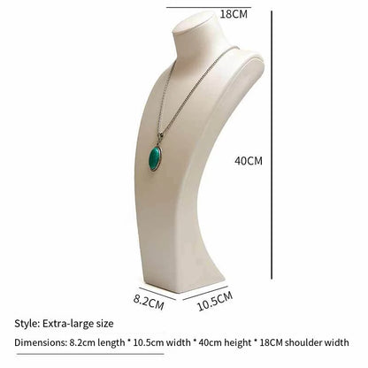 PU Leather Jewelry Display Stand,Luxury Portrait Neck Bust Model for Necklace Pendant Rack, Photo Props & Shop Display Organizer