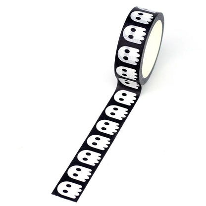 NEW 1PC 10M Deco Halloween Ghosts Skull Spider Web BW Washi Tape Set for Scrapbooking Journaling Masking Tape Cute Stationery