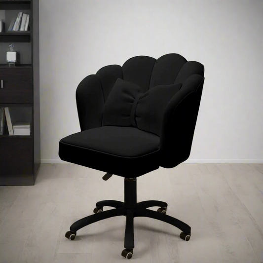 Desk Chair Velvet Home Office Butterfly Chairs with Bow Cushion Makeup Vanity Chair for Bedroom Computer Task Chairs