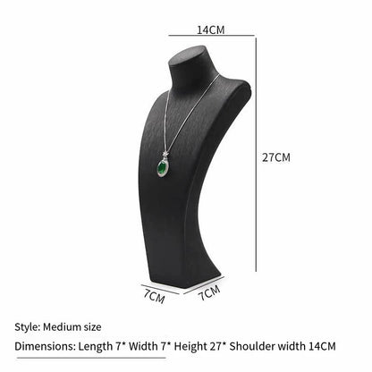 PU Leather Jewelry Display Stand,Luxury Portrait Neck Bust Model for Necklace Pendant Rack, Photo Props & Shop Display Organizer