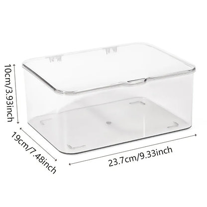 Acrylic Clear Storage Organizer Box - Clamshell Design for Home, Office Essentials with Multi-Purpose Stationery Organizers