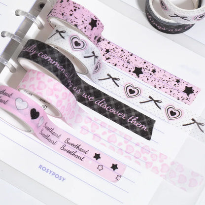 5 roll/lot Cute Girl Heart Washi Tape Sweet Cool Scrapbooking Journal Decorative Adhesive Tapes DIY Material Sticker Stationery